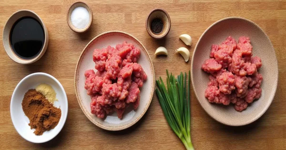 Ingredients for Korean ground beef bulgogi