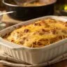 Texas chicken spaghetti recipe in baking dish