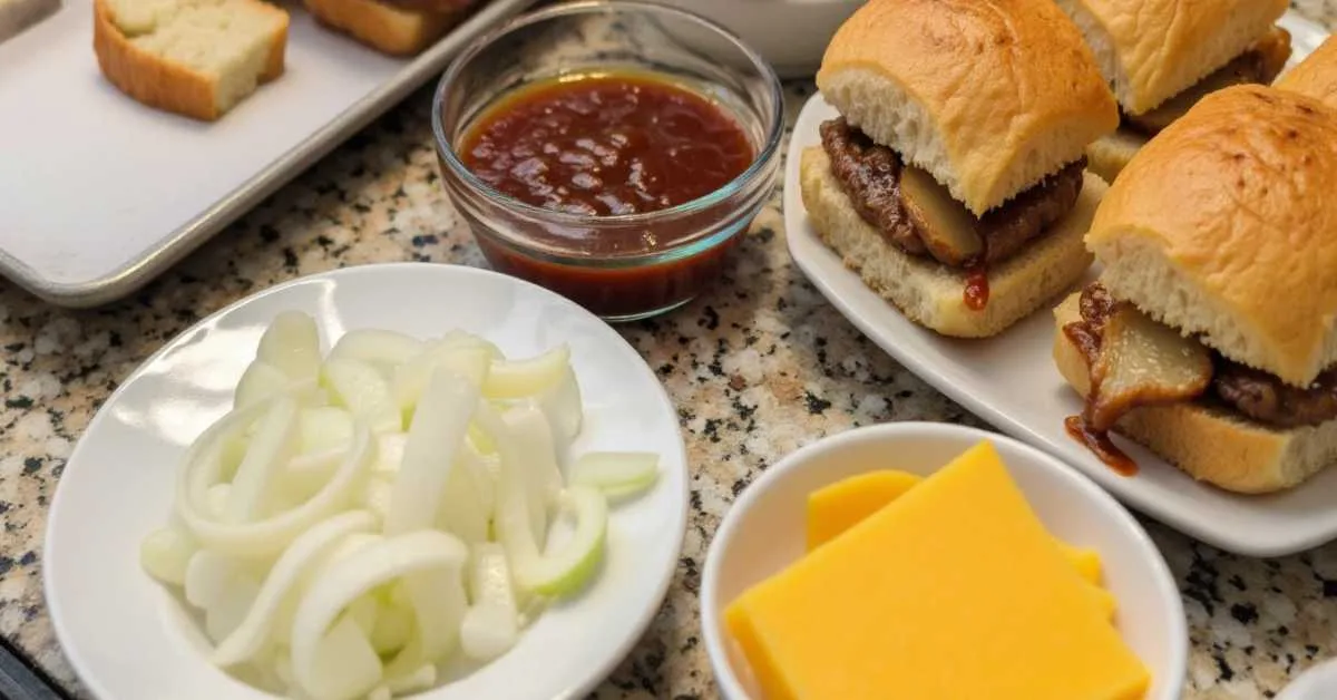 Tri tip sandwich ingredients laid out for preparation