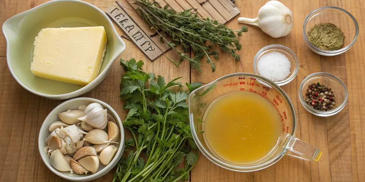 garlic butter turkey injection ingredients on table