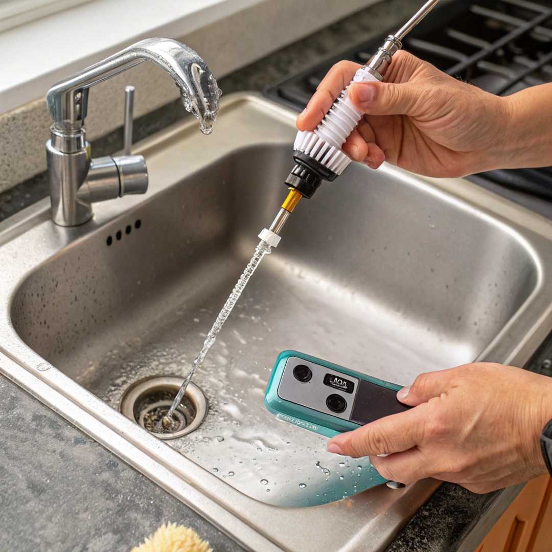 Cleaning Cajun injector needle with brush